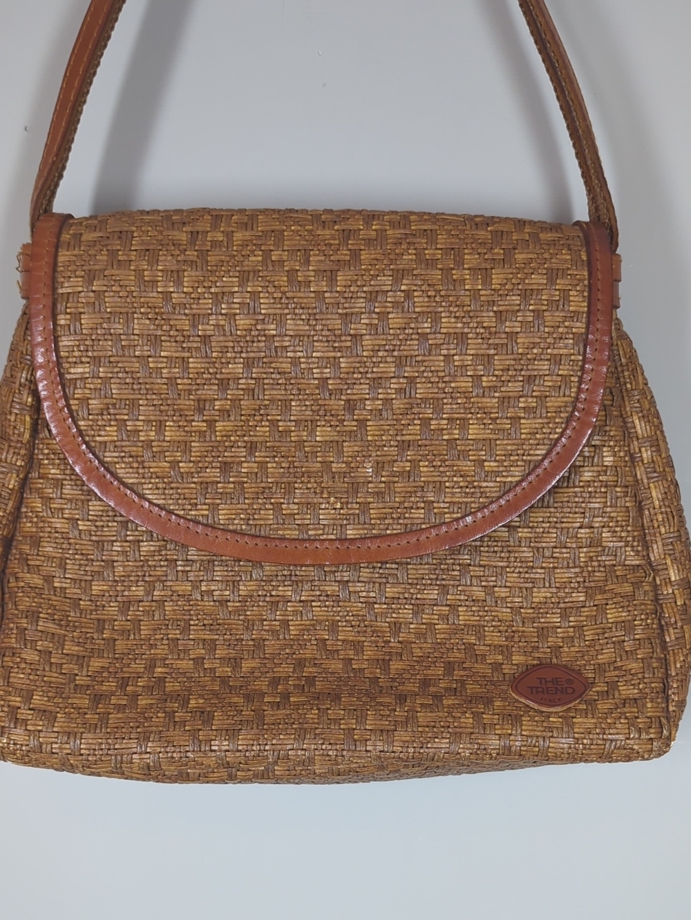 Vintage The trend Woven Straw Shoulder Bag in Brown - Classic Women's Tote - Picture 2 of 9